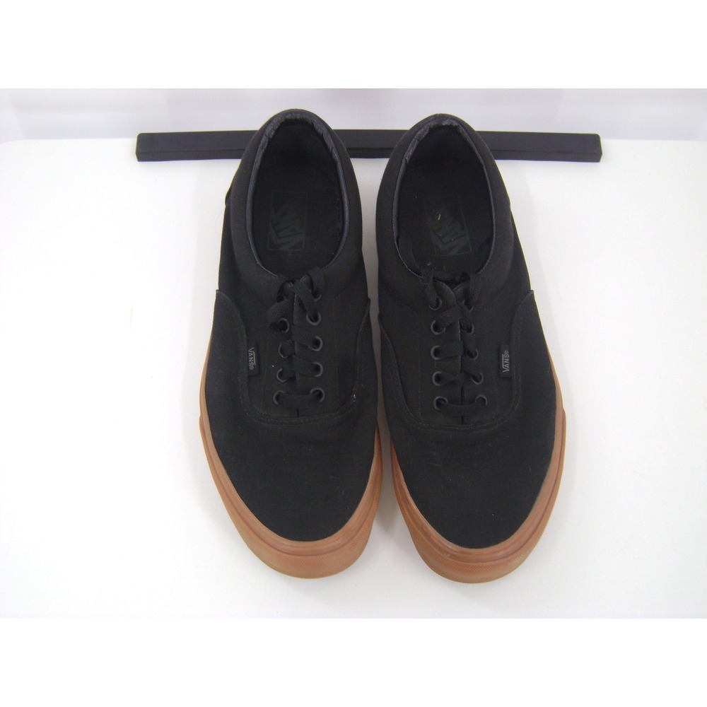Vans Era Sneakers Black Canvas Gum Sole Low Top Skate Shoes Mens 10.5